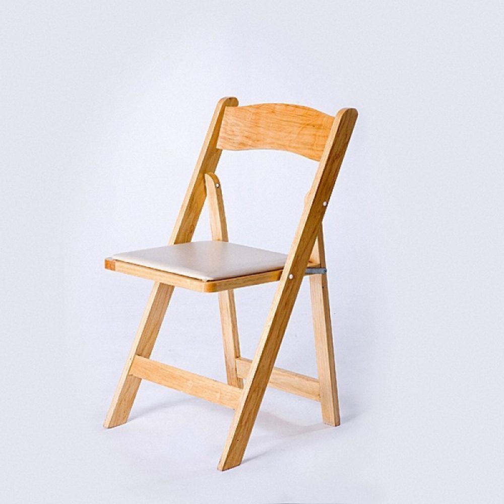 wood padded folding chair