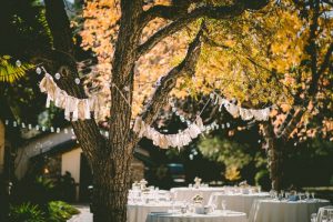 outdoor fall wedding setup