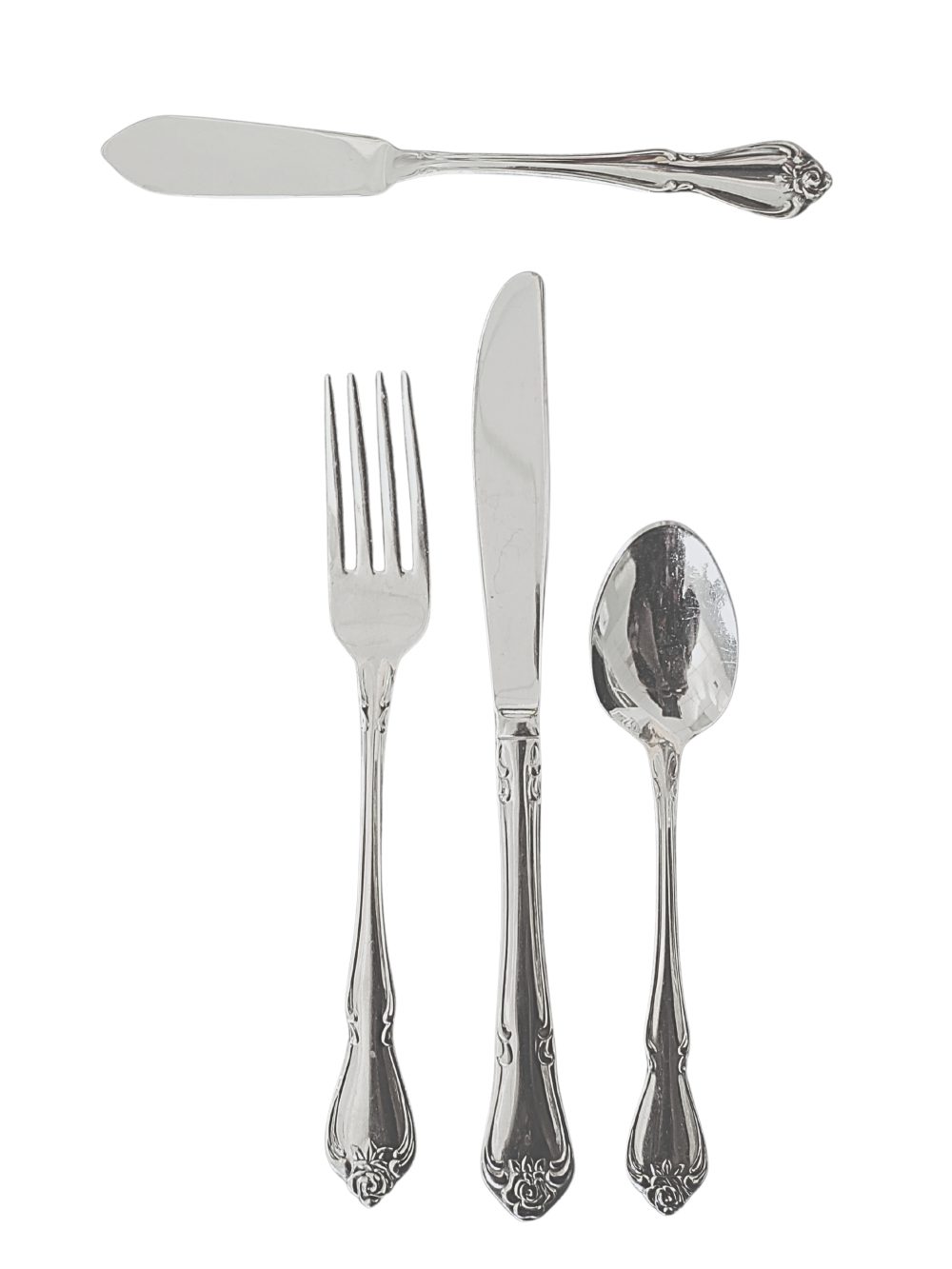 stainless rose flatware