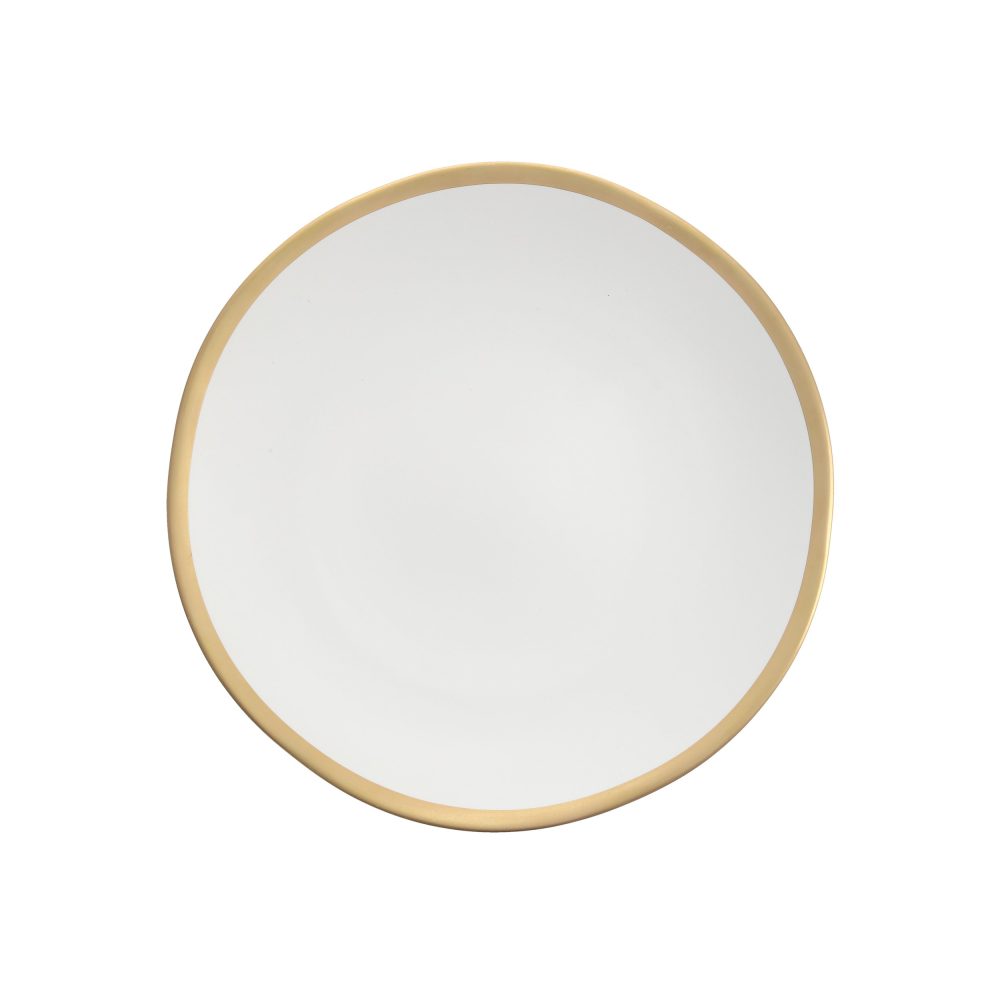 heirloom linen gold rim plate