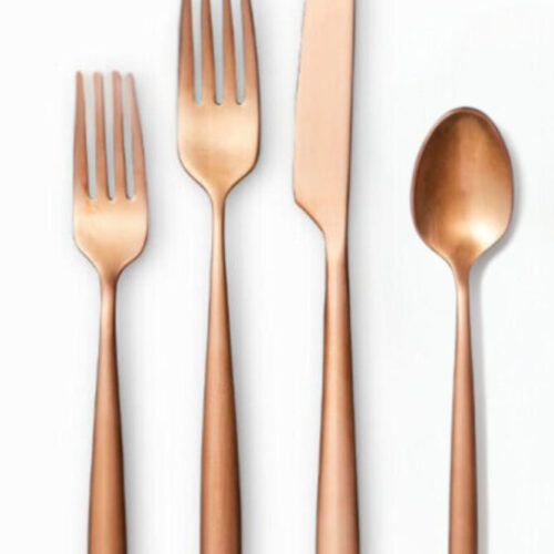 Brushed Copper Flatware