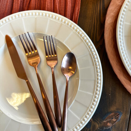 brushed copper flatware