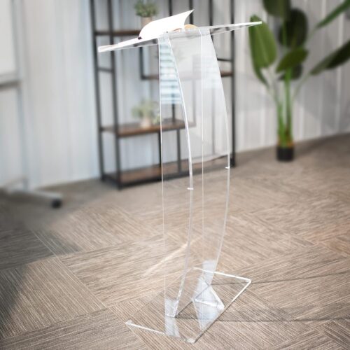 clear acrylic podium