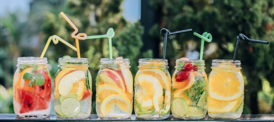 Summer drinks in jars